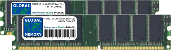512MB (2 x 256MB) DDR 266/333/400MHz 184-PIN DIMM MEMORY RAM KIT FOR PC DESKTOPS/MOTHERBOARDS